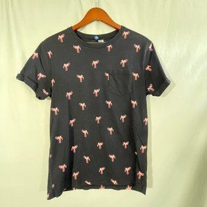 H&M Men's Flamingo Print Medium  T-Shirt